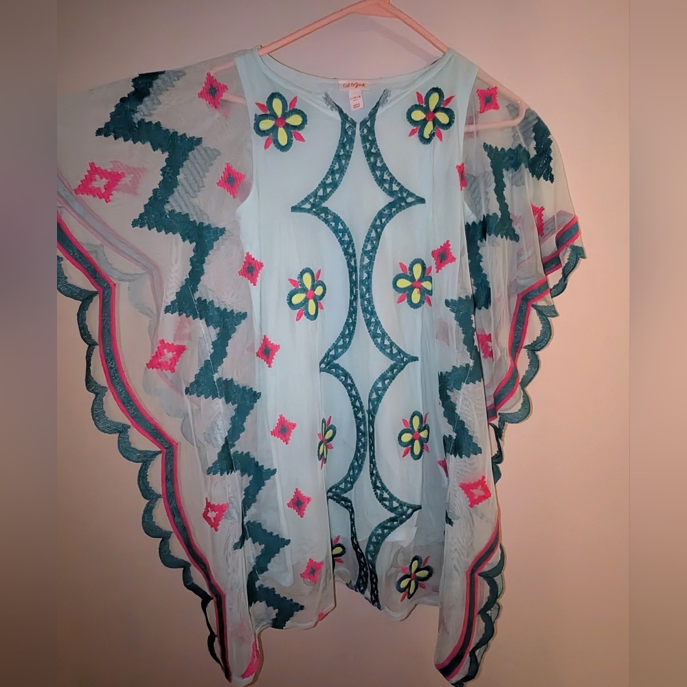 Cat & Jack Dress With Embroidered Overlay Girls Large 10/12